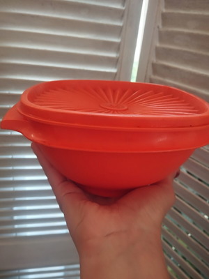 Tupperware vintage orange plastic tupperware used