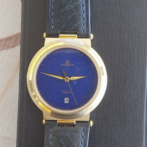 Dugena Quartz Men's Watch with Blue Dial Like New, 40mm