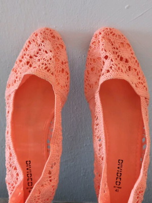 H&M Ballerinas like new, knitted summer orange, size 41
