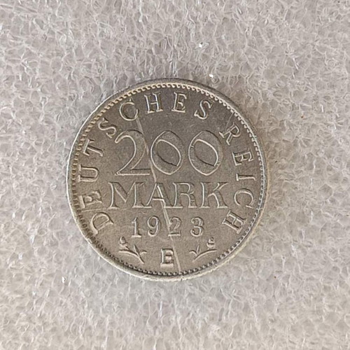 Germany 200 Mark coin, Hyperinflation period 1923, aluminum