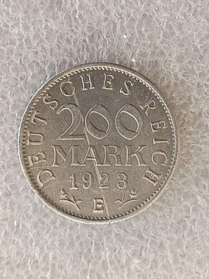 Germany 200 Mark coin, Hyperinflation period 1923, aluminum