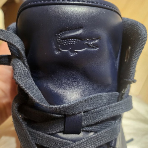 Lacoste blue leather basketball-style shoes like new, size 42