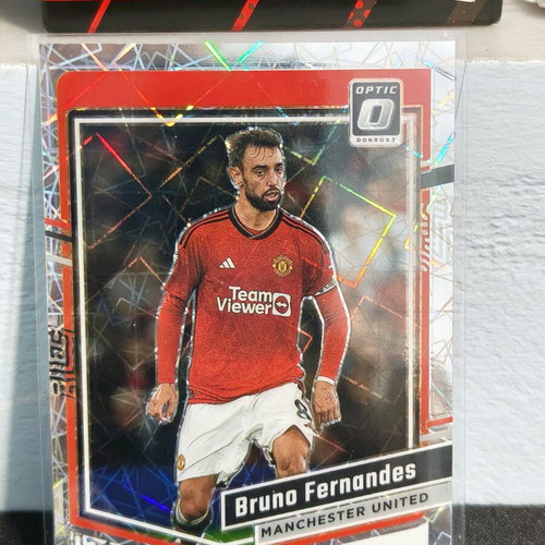 Panini Donruss Soccer Card Bruno Fernandes Silver Optic Velocity Prizm 2023-24 new