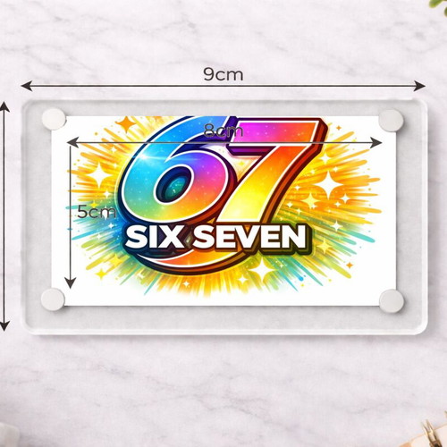 Acrylic fridge magnet Six Seven new, Gen Alpha meme