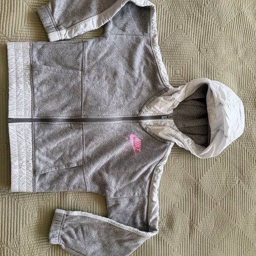 Nike Air cropped kids jacket size M like new, grey