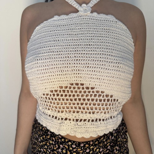 Handmade crochet top white new