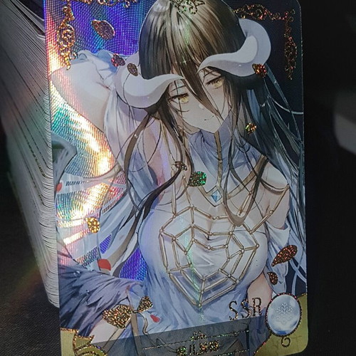 Albedo Overlord anime waifu holo card with gold stamping