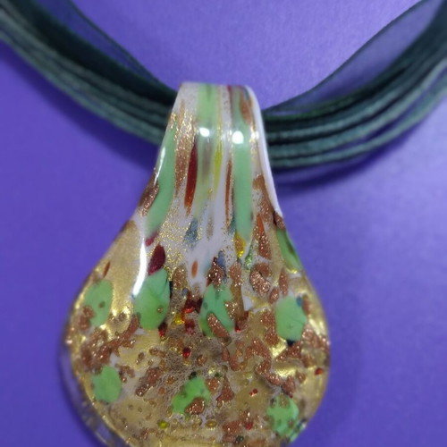 Murano Glass Necklace made to order with colorful and gold details