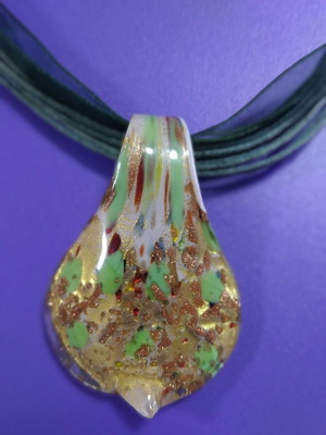 Murano Glass Necklace made to order with colorful and gold details