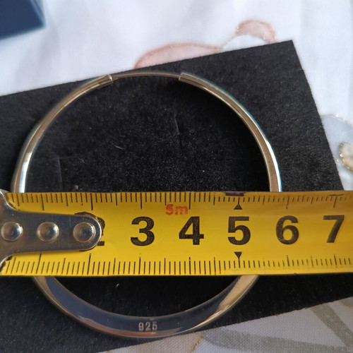 Silver 925 Large Hoop Earrings New
