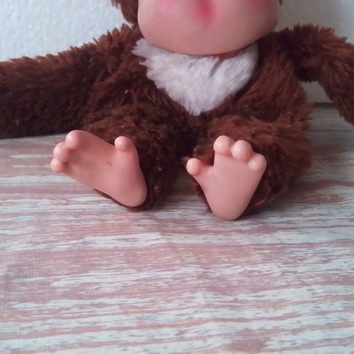 Vintage plush monkey used Rubber Face Chimp Chicaboo Bootleg