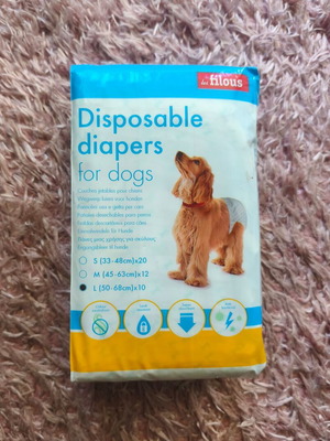Les Filous dog diapers size Large, pack of 10, new