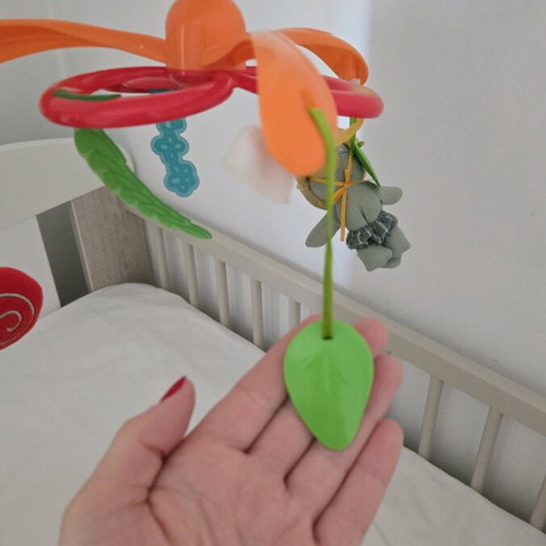 Chicco crib mobile like new with plush animals