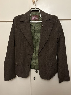 Bershka Wool Jacket like new, brown with green lining