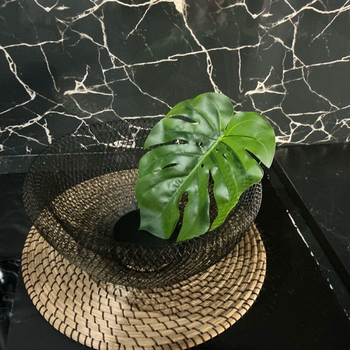 Metal fruit bowl black like new, 30 cm, minimal industrial design
