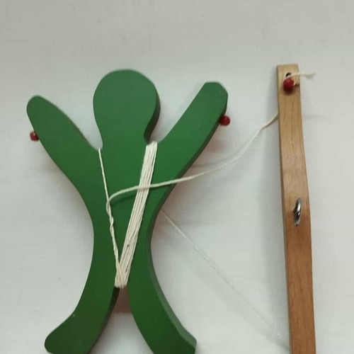 Set of 10 wooden puppets used, various colors 13x17