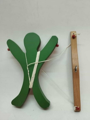 Set of 10 wooden puppets used, various colors 13x17