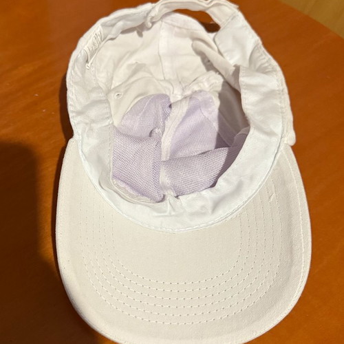 White Cotton Hat used, adjustable unisex 59cm