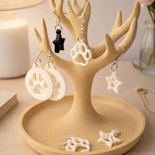 Jewelry tree stand beige new, organizer for rings and earrings