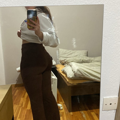 Brown elastic flare pants Arena like new, size S