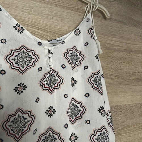 Top with lace and cords Only size 36 like new, white