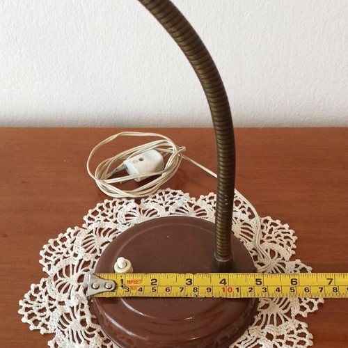 Vintage table desk lamp used, brown mid-century 1960