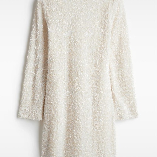 H&M evening dress like new, white and beige, size M