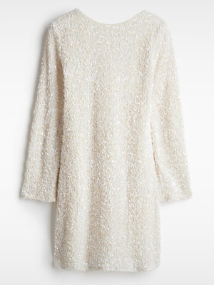 H&M evening dress like new, white and beige, size M