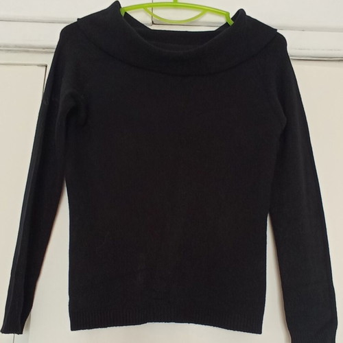 Leone black pullover with wide turned neck like new