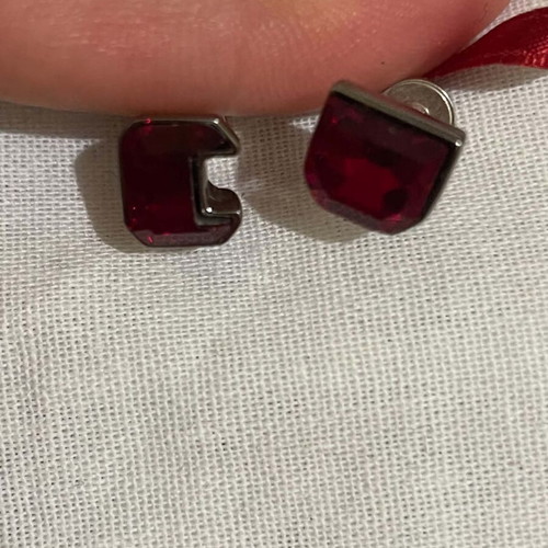 Christian Dior jewelry set new with red Swarovski necklace and earrings