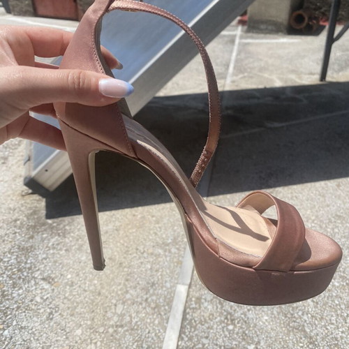 Sante satin pink nude stilettos like new, size 39, 13 cm heel