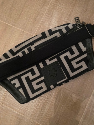 Canvas crossbody bag gray and black new