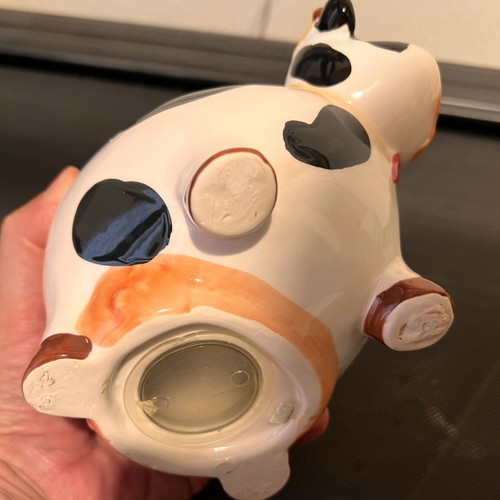 Ceramic Cow Piggy Bank like new, decorative and cute
