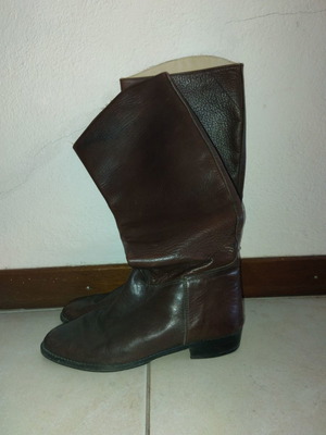 Vintage γυναικείες μπότες μεταχειρισμένες, νούμερο 38, καφέ δερμάτινες