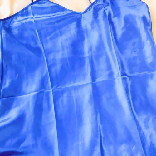 Satin nightdress in intense blue roua color L/XL like new