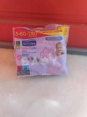 Septona Calm n' Care Αλόη Μωρομάντηλα καινούργια multipack 3x60 τμχ