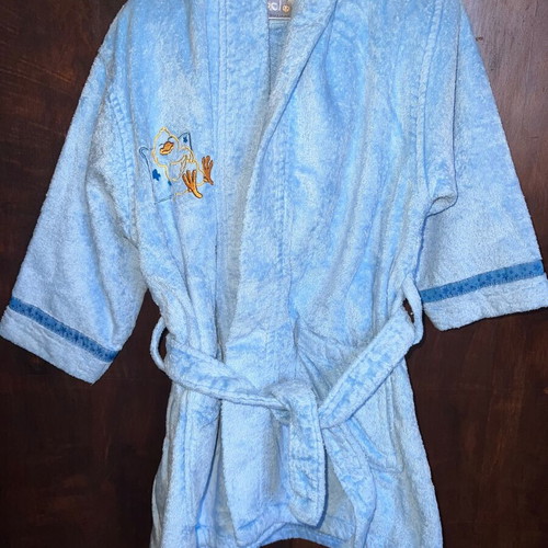 Children's robe for 4-year-old boy, blue