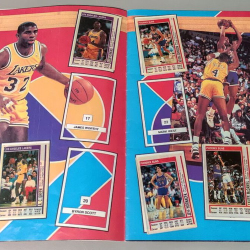 NBA 1990-91 Sticker Album used with 105 authentic stickers