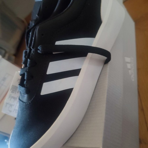 Adidas athletic shoes new, black and white, size 40