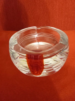 Set of 2 vintage Krosno crystal ashtrays like new
