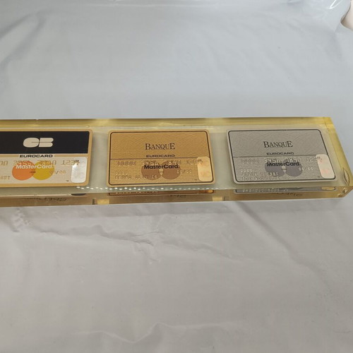Bank cards Specimen in resin used, set of 3