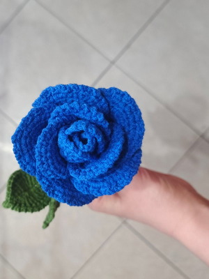Handmade knitted rose flower like new
