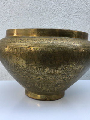 Bronze Vase New From Alexandria 1950 With Egyptian Motifs