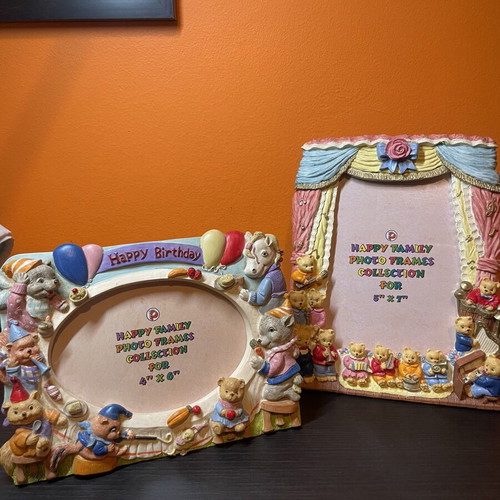 Vintage embossed children's photo frames set of 2, like new