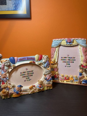Vintage embossed children's photo frames set of 2, like new