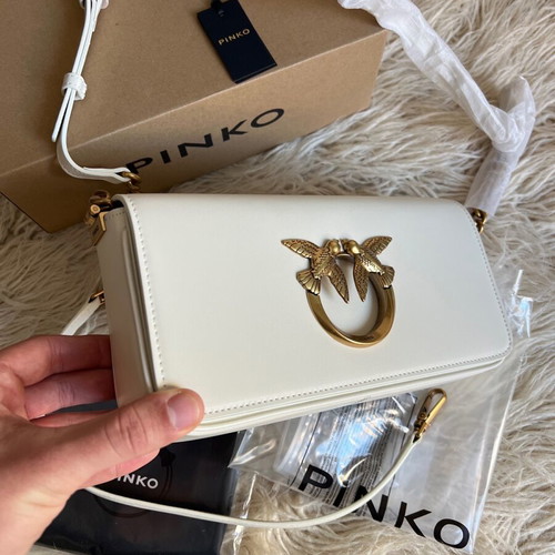 Pinko crossbody bag new white beige with magnetic clasp