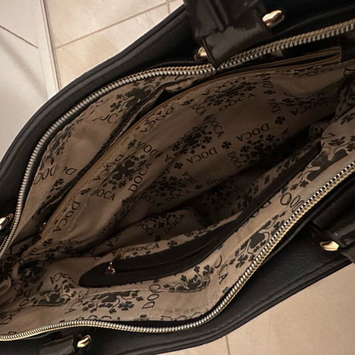 Doca shoulder bag like new, dark gray with gold details