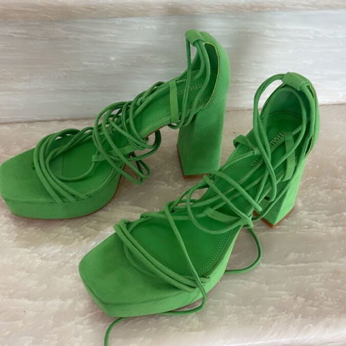 Stradivarius platform sandals new, green, size 39