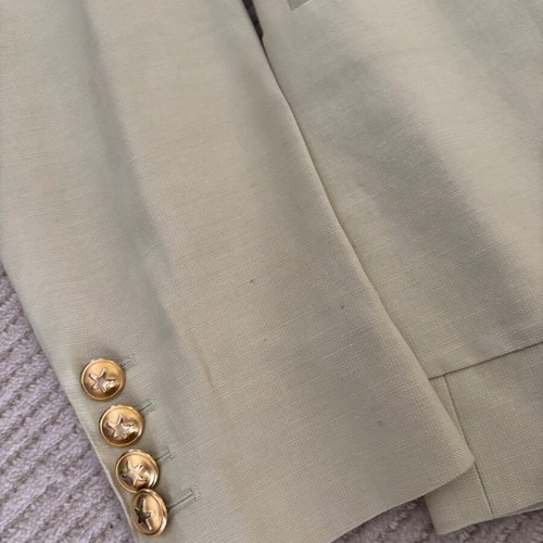 LAURÉL vintage 80s summer linen blazer used, green