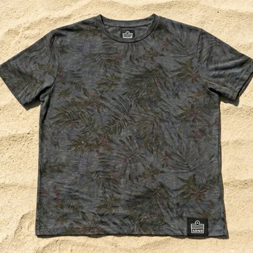 Admiral men's t-shirt XL like new, grey khaki tropical leaves print